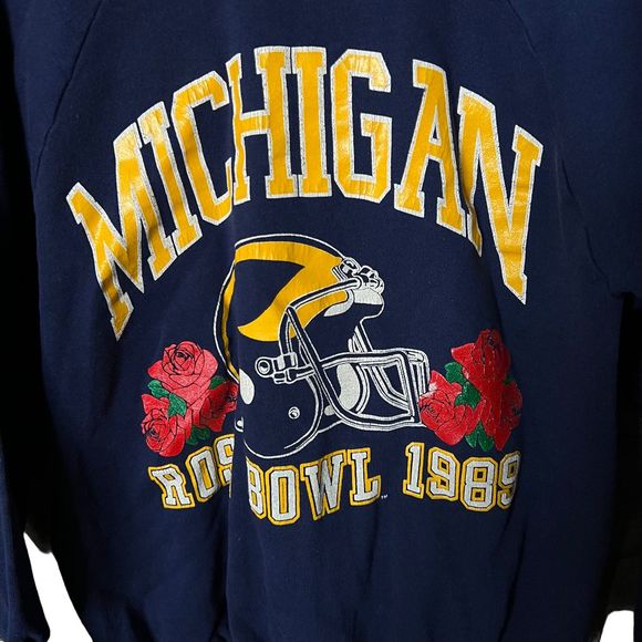 VTG 1989 Michigan Rose Bowl Sweatshirt USA Medium - Picture 2 of 4